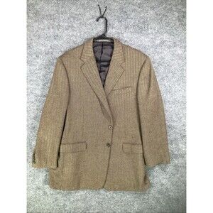 Hickey Freeman Pure Cashmere Brown Herringbone Sport Coat Blazer Men’s